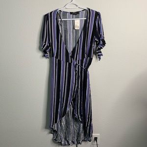 Striped wrap dress